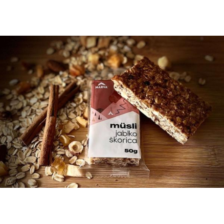Müsli tyčinka s jablkami a škoricou MÜSLI JABLKO - ŠKORICA 50g